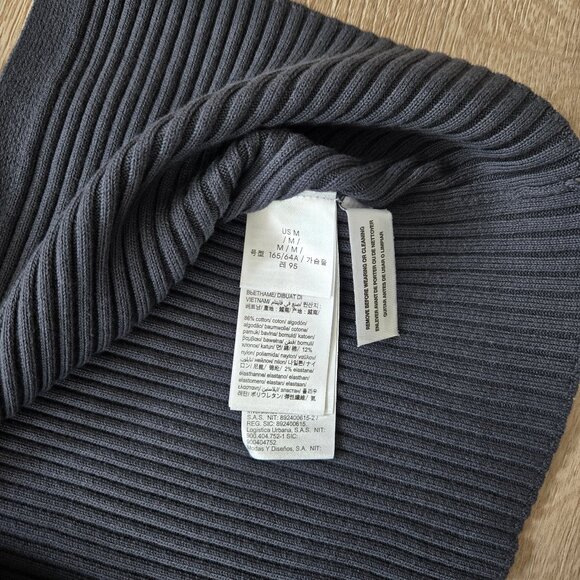 NWT Calvin Klein Women’s Cotton Rib V-Neck Button Dress Medium $99 New With Tags - Picture 8 of 17